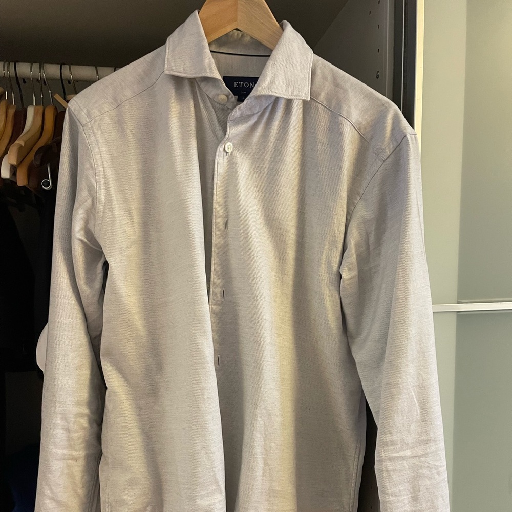 Eton - Pale grey button down. NWOT